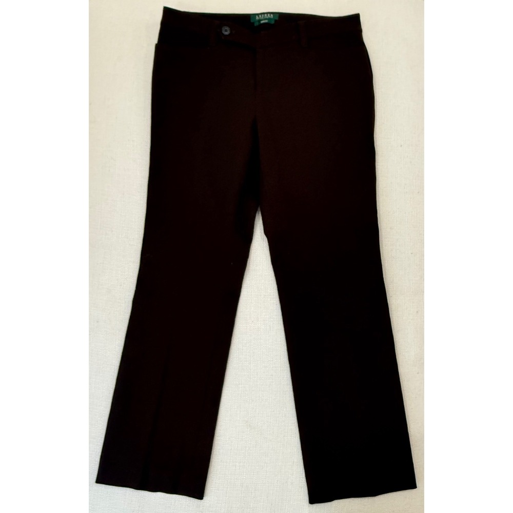 Lauren Ralph Lauren Adelle Pants Womens 8P Brown Straight Leg Stretch Excellent